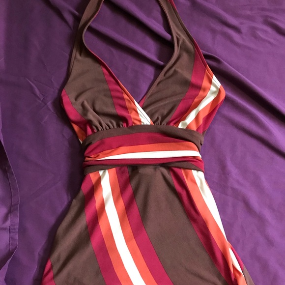 Y2K BCBG Multicolor Striped Halter Top - Picture 1 of 4
